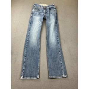 Ariat REAL Denim Jeans Womens 24S Blue Medium Wash Perfect Rise Straight Stretch